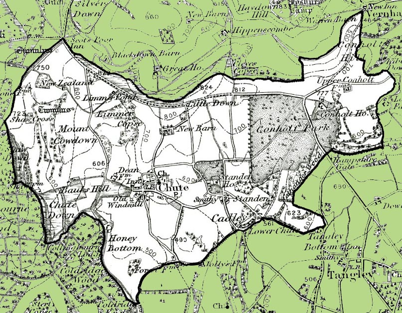 Map of the Civil Parish of Chute