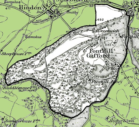 Map of Fonthill Gifford Civil Parish