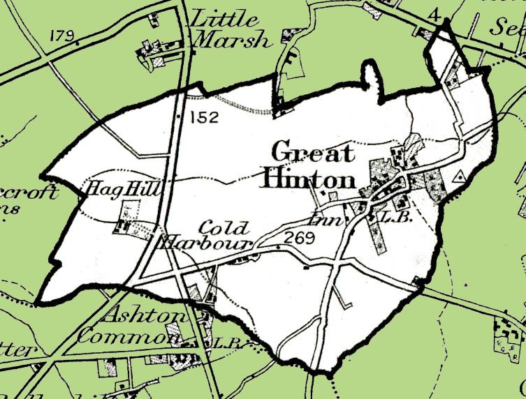 Map of the Civil Parish of Great Hinton