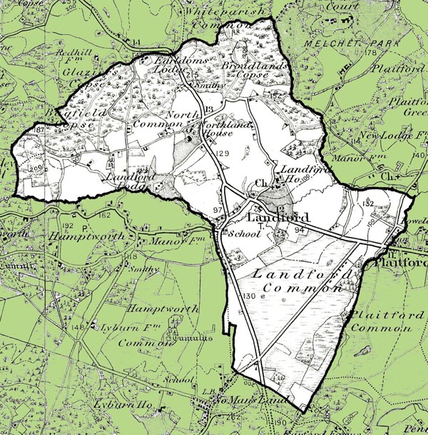 Map of the Civil Parish of Landford