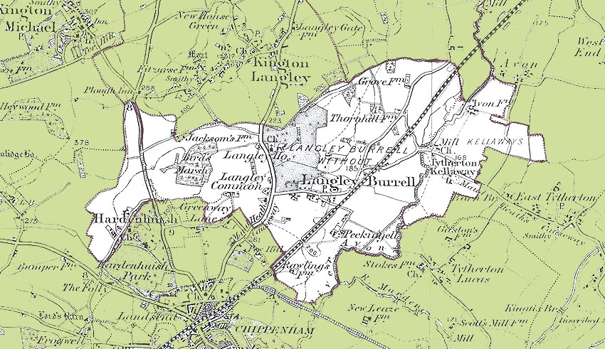 Map of the Civil Parish of Langley Burrell
