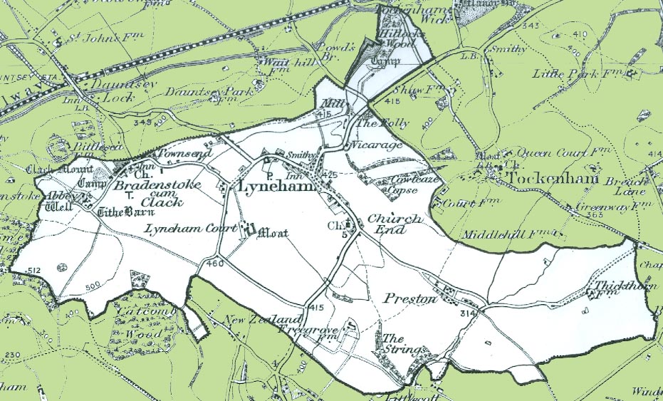 Map of the Civil Parish of Lyneham