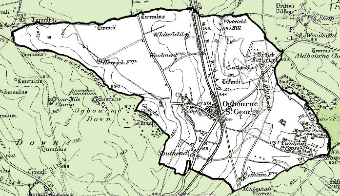 Map of the Civil Parish of Ogbourne St. George