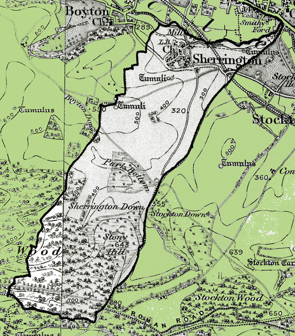 Map of the Civil Parish of Sherrington