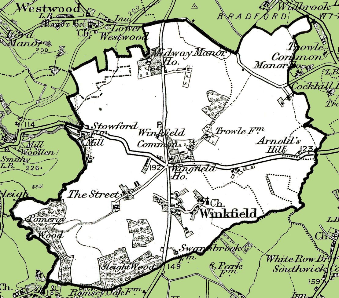 Map of the Civil Parish of Wingfield